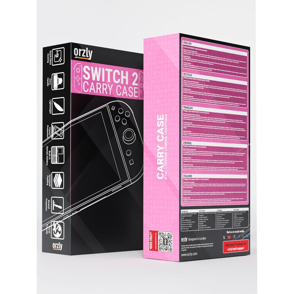 ESTUCHE DE VIAJE PROTECTOR PARA NINTENDO SWITCH 2 ORZLY | PINK - 3