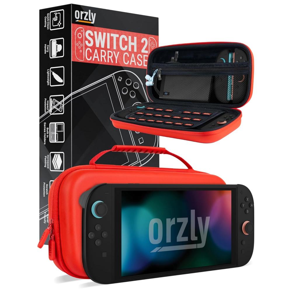 ESTUCHE DE VIAJE PROTECTOR PARA NINTENDO SWITCH 2 ORZLY | ROJO - 1