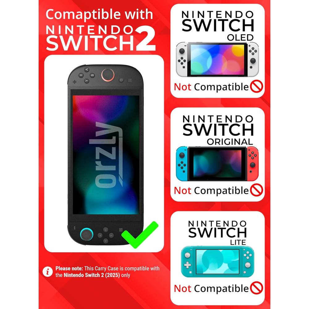 ESTUCHE DE VIAJE PROTECTOR PARA NINTENDO SWITCH 2 ORZLY | ROJO - 2