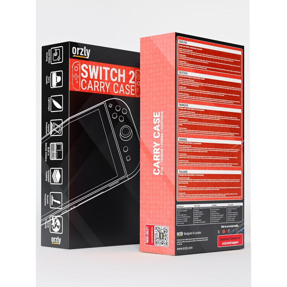 ESTUCHE DE VIAJE PROTECTOR PARA NINTENDO SWITCH 2 ORZLY | ROJO - 3