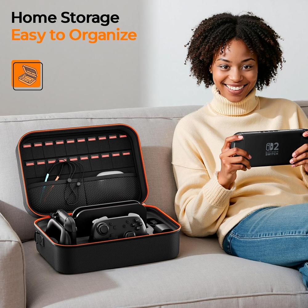FUNDA DE TRANSPORTE PARA NINTENDO SWITCH 2 COOWPS | NEGRO - 5