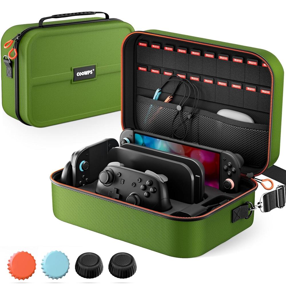 FUNDA DE TRANSPORTE PARA NINTENDO SWITCH 2 COOWPS | VERDE MUSGO - 1