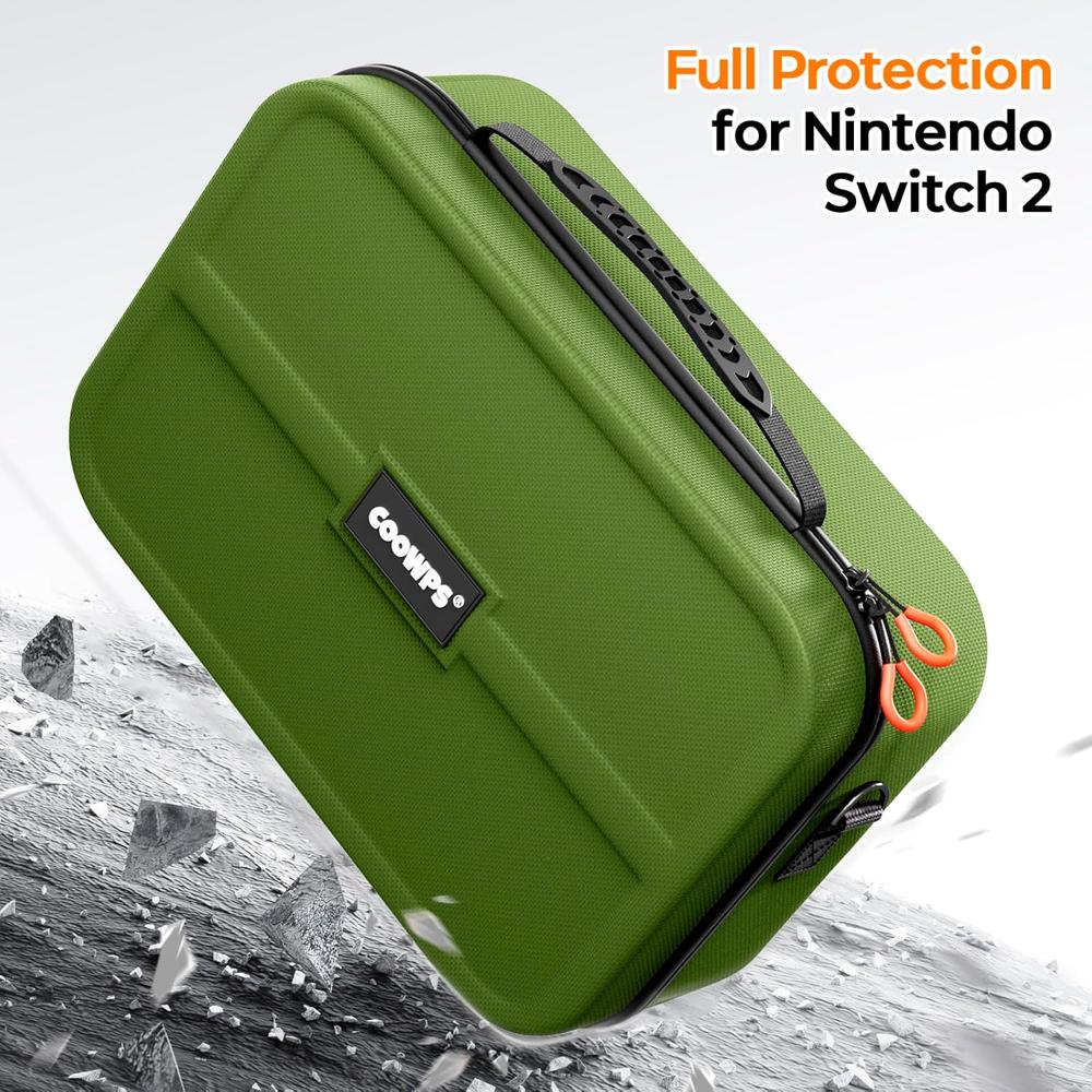 FUNDA DE TRANSPORTE PARA NINTENDO SWITCH 2 COOWPS | VERDE MUSGO - 2