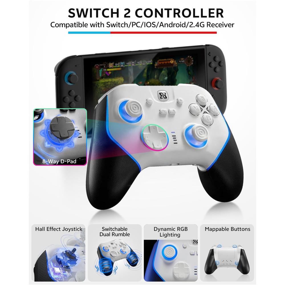 KIT DE ACCESORIOS PARA NINTENDO SWITCH 2 BINBOK VR | NEGRO / BLANCO - 3