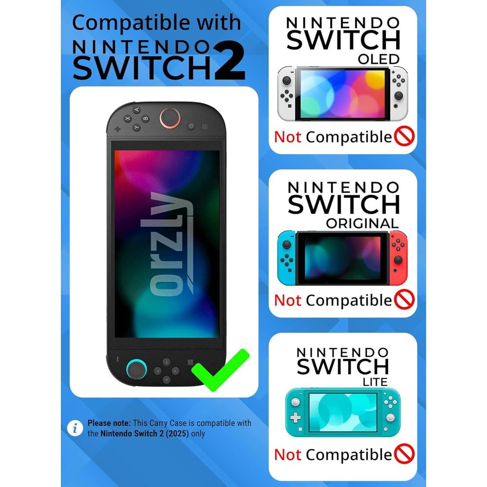 ESTUCHE DE VIAJE PROTECTOR PARA NINTENDO SWITCH 2 ORZLY | AZUL - 2