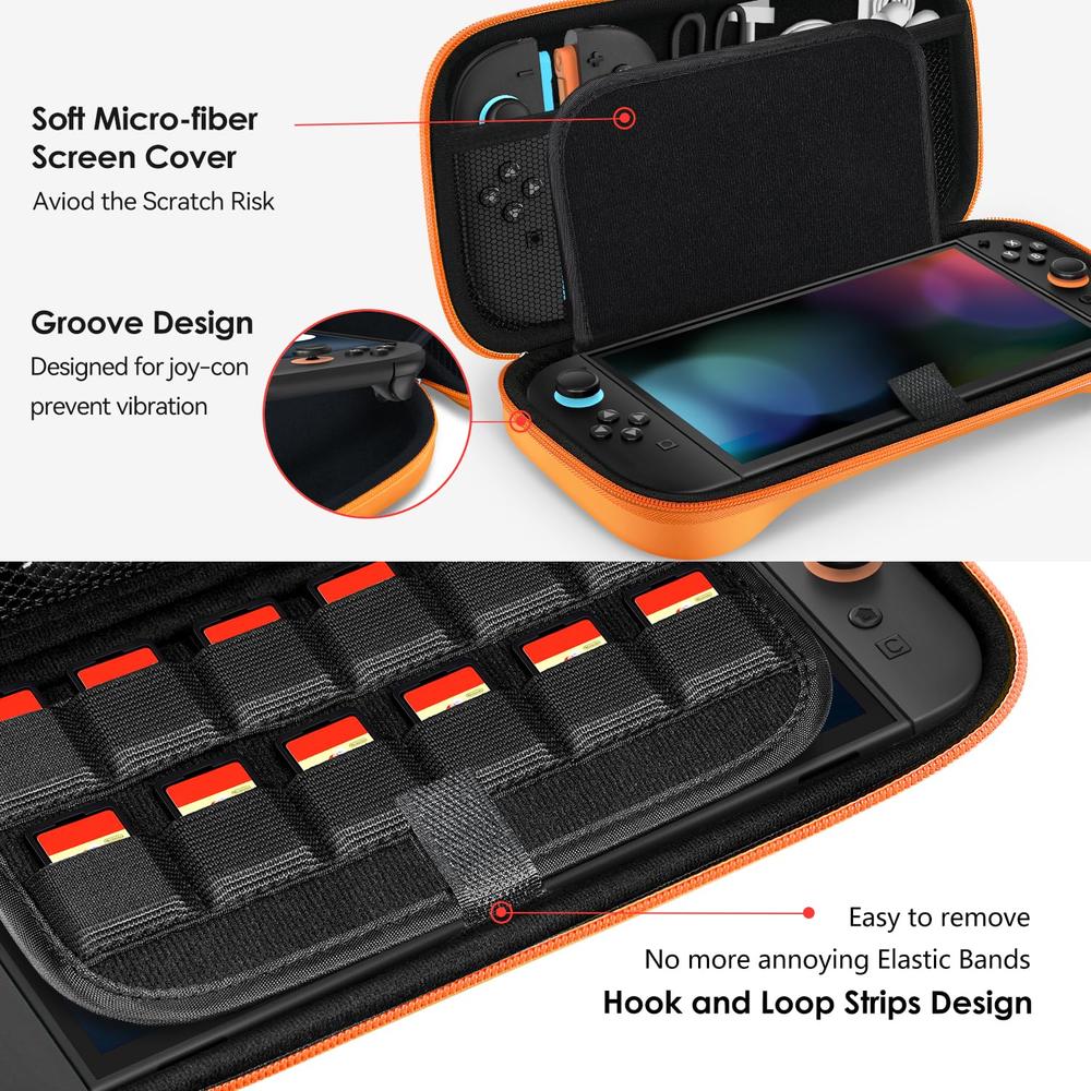 ESTUCHE DE VIAJE PARA NINTENDO SWITCH 2 IVOLER | NARANJA - 4