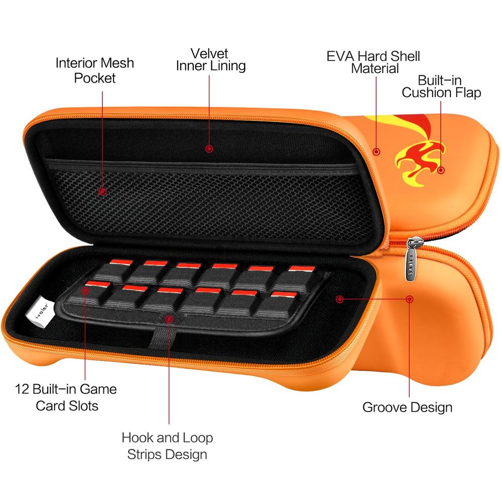 ESTUCHE DE VIAJE PARA NINTENDO SWITCH 2 IVOLER | NARANJA - 5