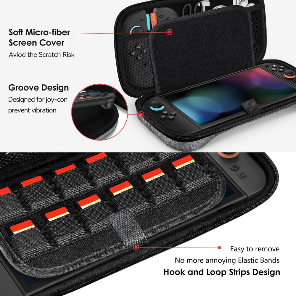 ESTUCHE DE VIAJE PARA NINTENDO SWITCH 2 IVOLER | NEGRO - 4