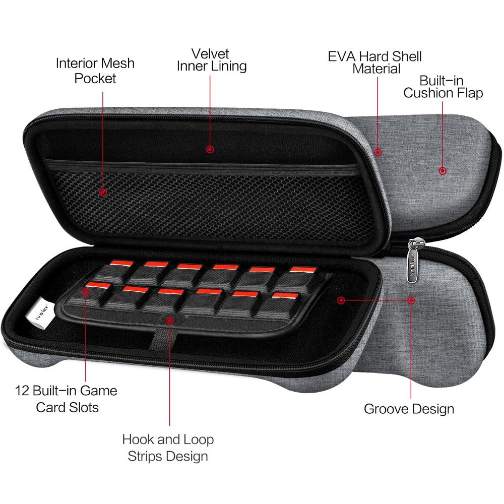 ESTUCHE DE VIAJE PARA NINTENDO SWITCH 2 IVOLER | NEGRO - 5