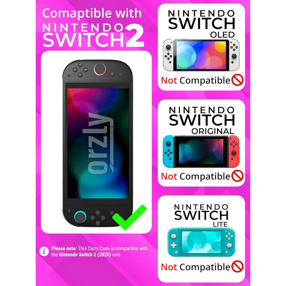 ESTUCHE DE VIAJE PROTECTOR PARA NINTENDO SWITCH 2 ORZLY | ROSADO - 2