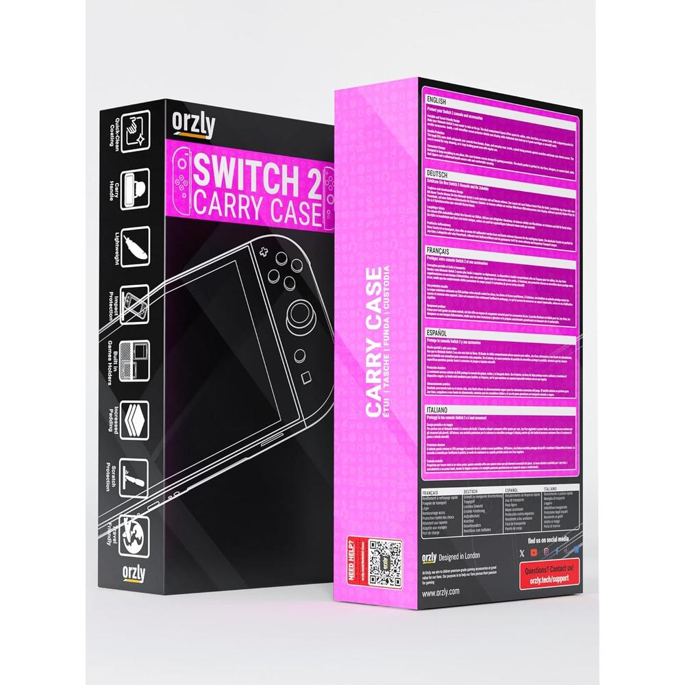 ESTUCHE DE VIAJE PROTECTOR PARA NINTENDO SWITCH 2 ORZLY | ROSADO - 3