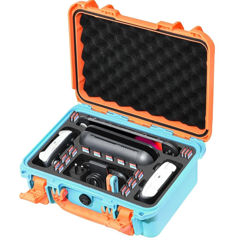 FUNDA DE VIAJE DELUXE PARA NINTENDO SWITCH 2 | NARANJA / CELESTE - 1