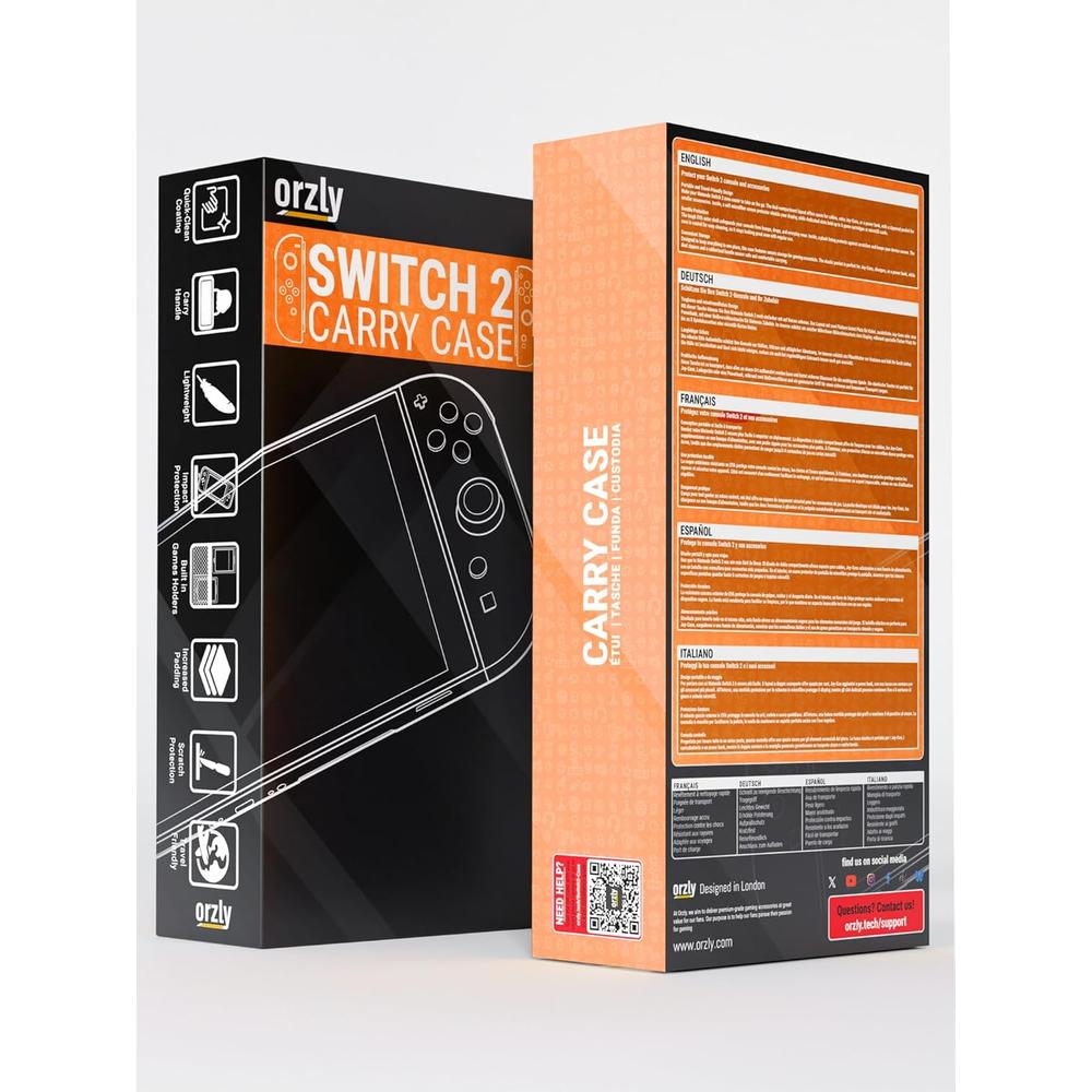ESTUCHE DE VIAJE PROTECTOR PARA NINTENDO SWITCH 2 ORZLY | NARANJA - 3