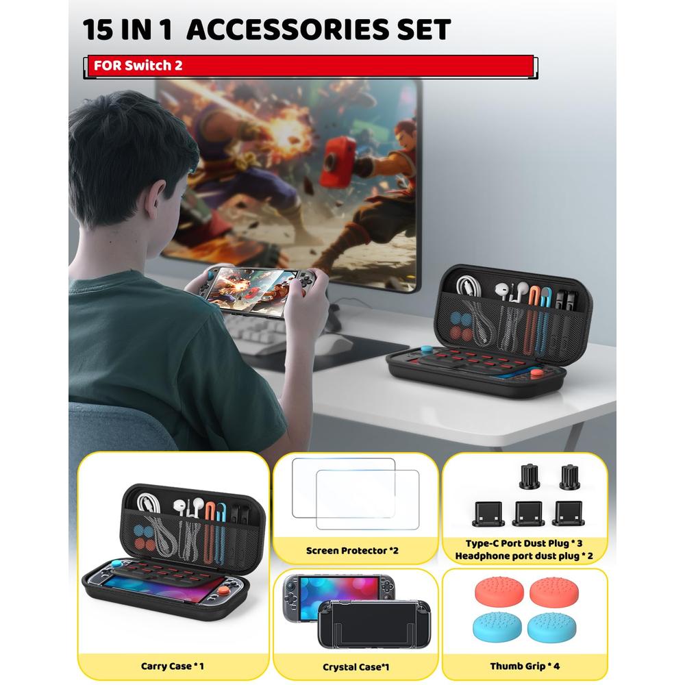 KIT DE ACCESORIOS NINTENDO SWITCH 2 | NEGRO - 3