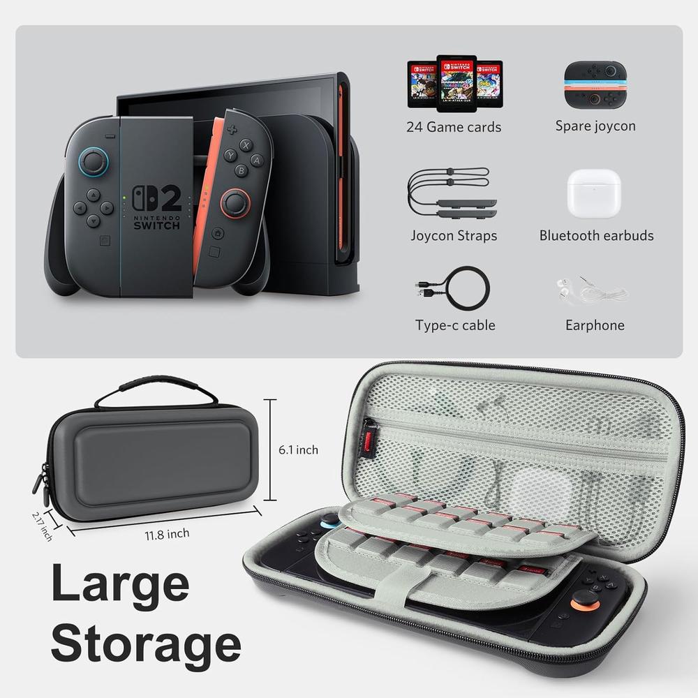 ESTUCHE DE VIAJE PARA NINTENDO SWITCH 2 COBAK | GRIS - 2