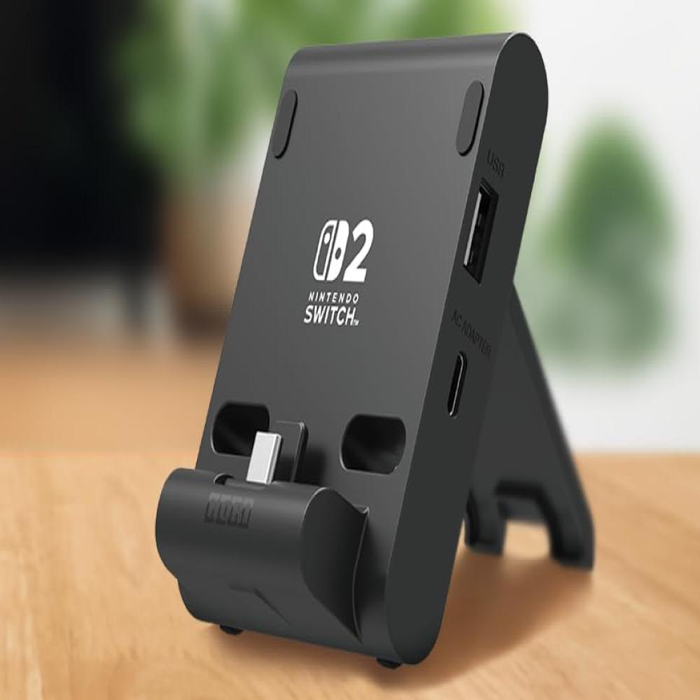 BASE PLAYSTAND DUAL USB PARA NINTENDO SWITCH 2 HORI | NEGRO - 4
