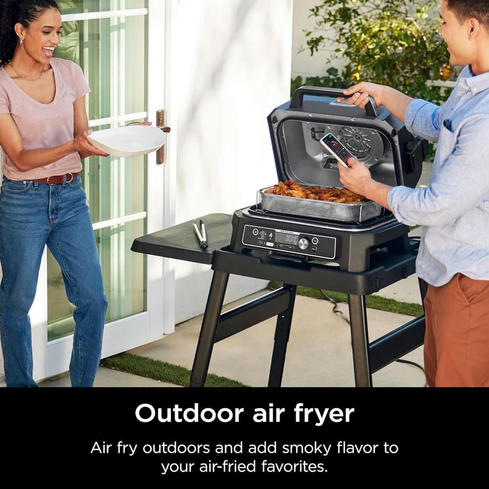 NINJA PARRILLA Y AHUMADOR WOODFIRE PRO OG951 7 EN 1, | NEGRO/AZUL - 4