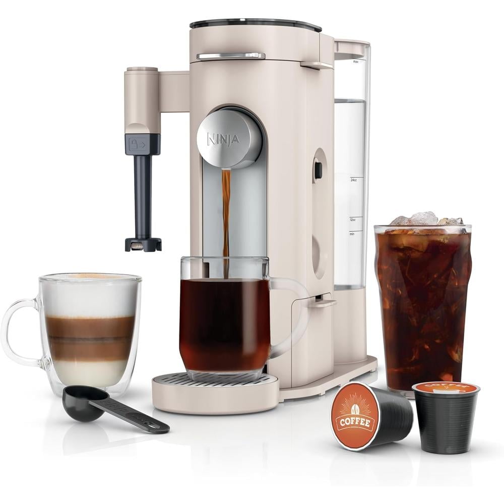 NINJA CAFETERA PODS Y GROUNDS XL MONODOSIS, 2 L Y ESPUMADOR | PIEDRA - 1