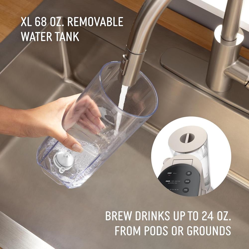 NINJA CAFETERA PODS Y GROUNDS XL MONODOSIS, 2 L Y ESPUMADOR | PIEDRA - 6
