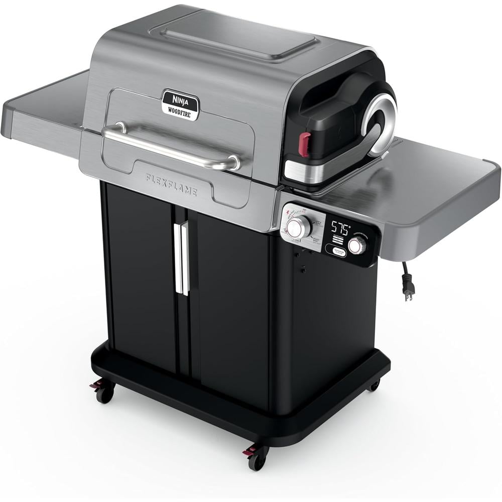 NINJA FLEXFLAME PG301 PARRILLA Y AHUMADOR 2 EN 1, CON PLANCHA | ACERO INOXIDABLE - 1