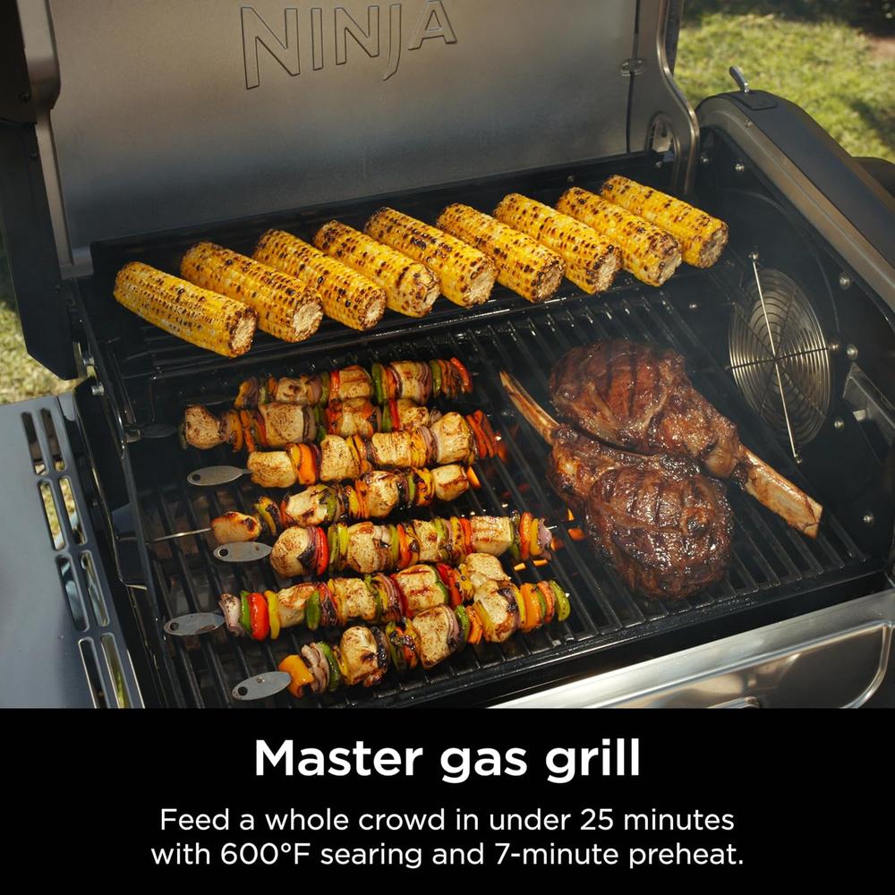NINJA FLEXFLAME PG301 PARRILLA Y AHUMADOR 2 EN 1, CON PLANCHA | ACERO INOXIDABLE - 3