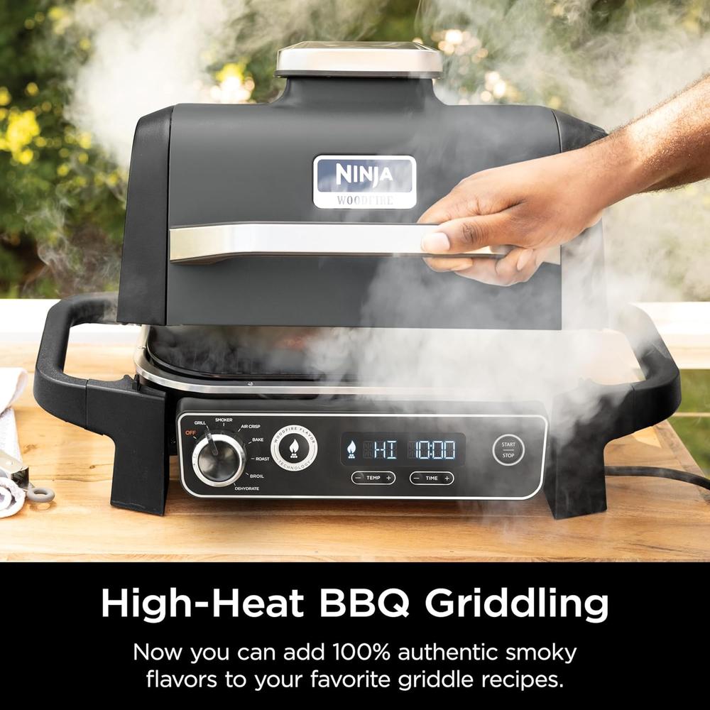 NINJA PLANCHA EXTERIOR WOODFIRE XSKGRDPLT | NEGRO/GRIS - 6