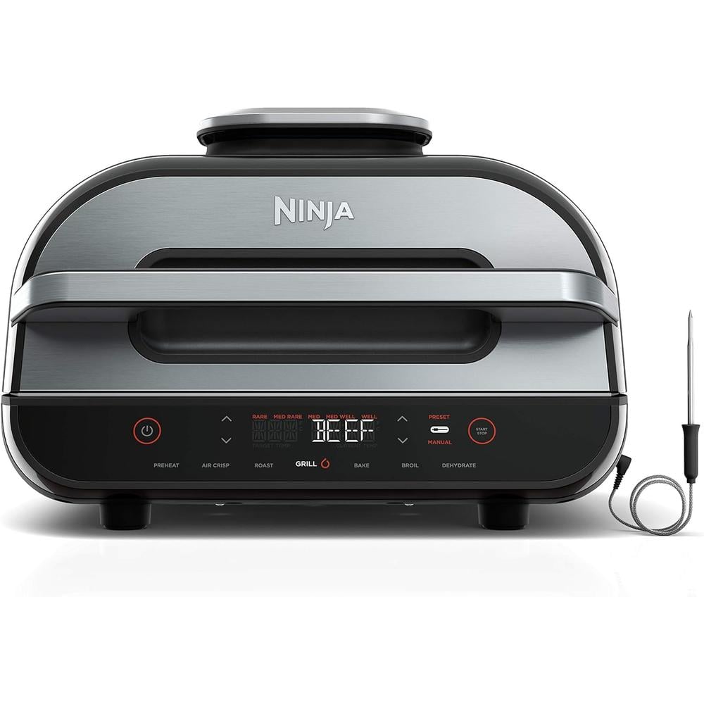 NINJA FOODI SMART XL PARRILLA Y FREIDORA 6 EN 1, | NEGRO/PLATEADO - 1