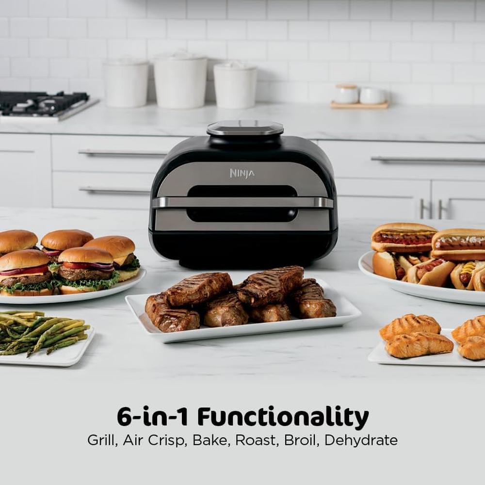 NINJA FOODI SMART XL PARRILLA Y FREIDORA 6 EN 1, | NEGRO/PLATEADO - 2