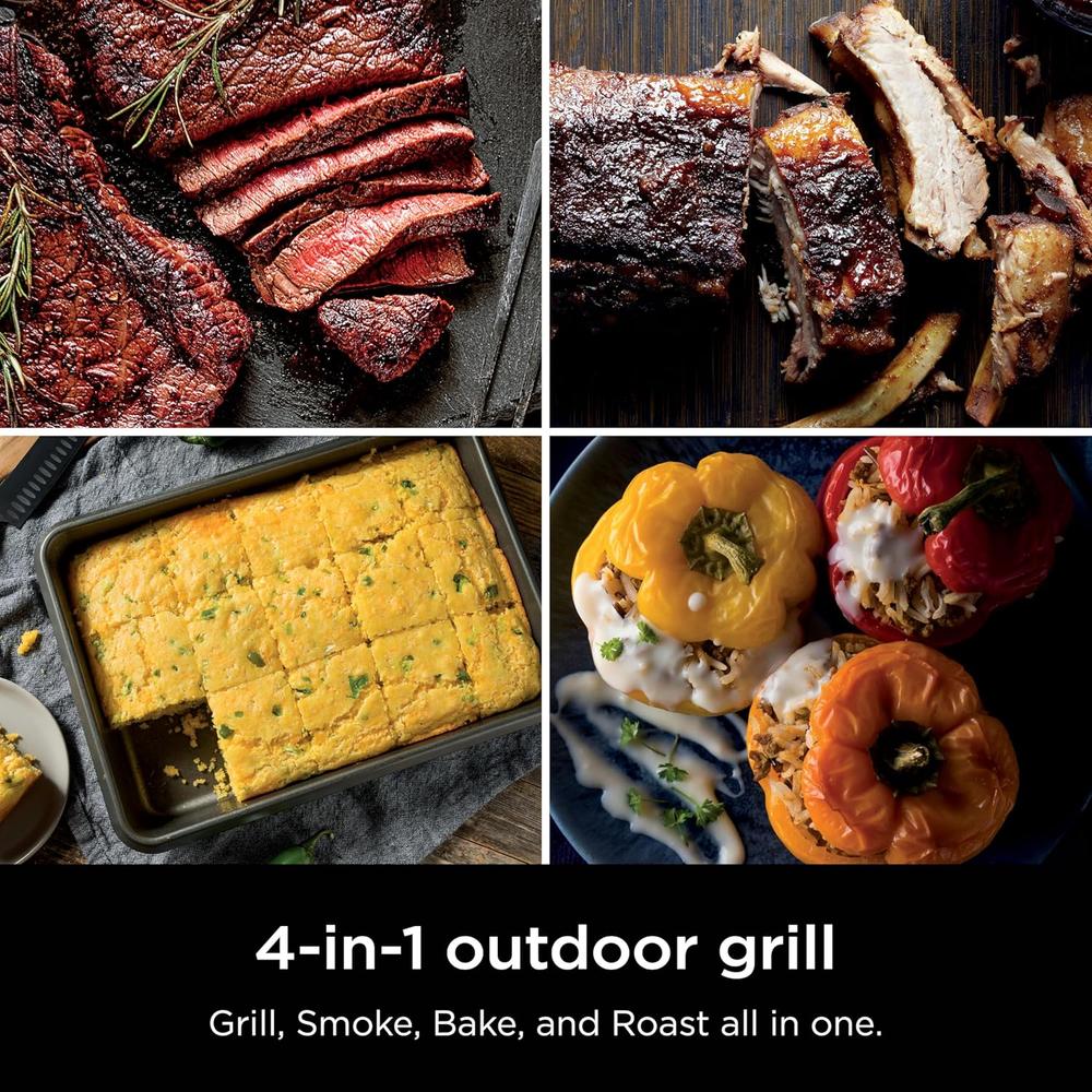 NINJA WOODFIRE OG301, PARRILLA Y AHUMADOR 4 EN 1, | NEGRO - 3