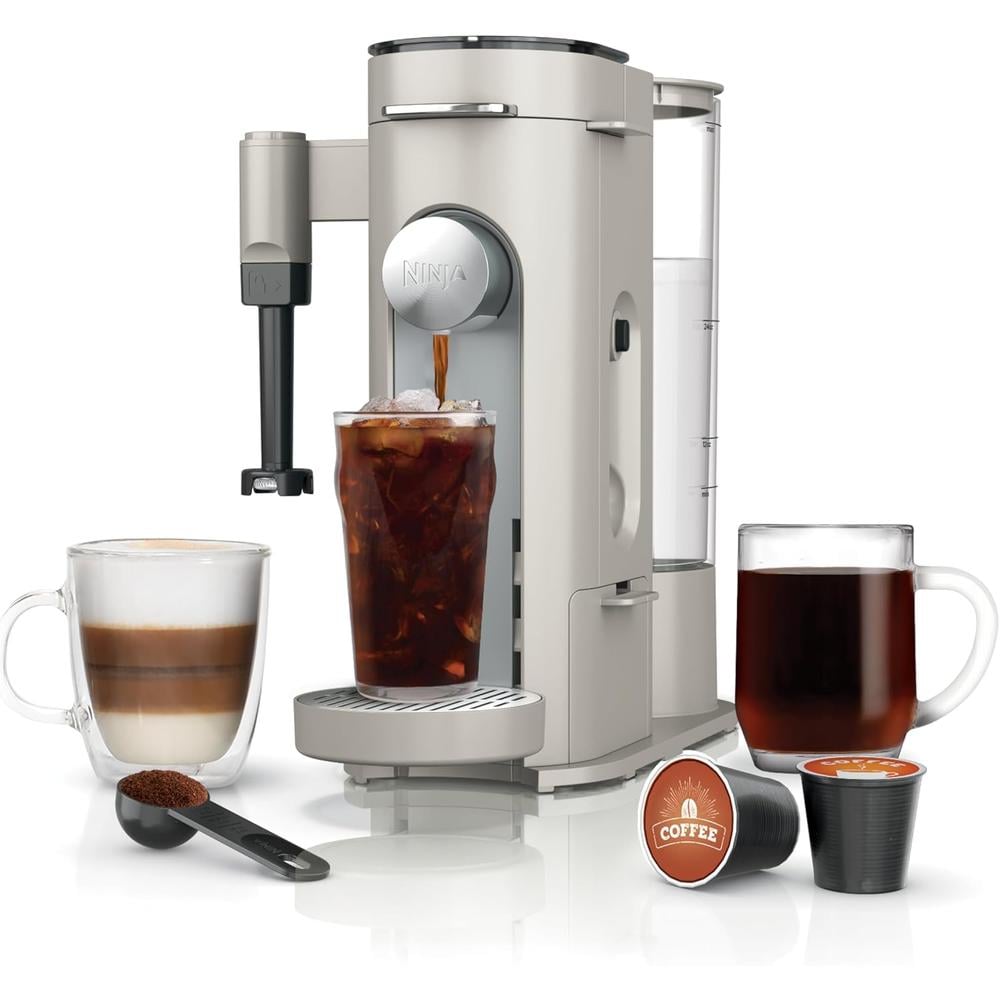 NINJA CAFETERA MONODOSIS PODS Y GROUNDS, ESPUMADOR Y 1.5 L | PIEDRA - 1