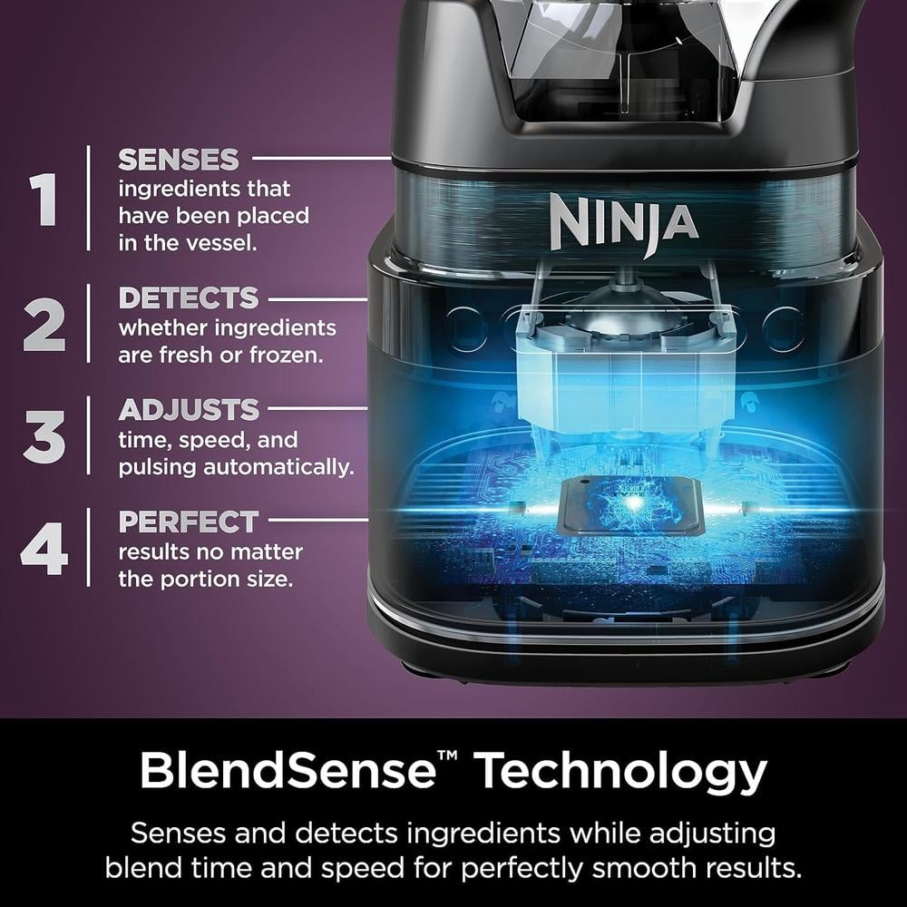 NINJA LICUADORA Y PROCESADOR BLENDSENSE TB401 1800 W 72 OZ / 2.13 L | NEGRO - 3