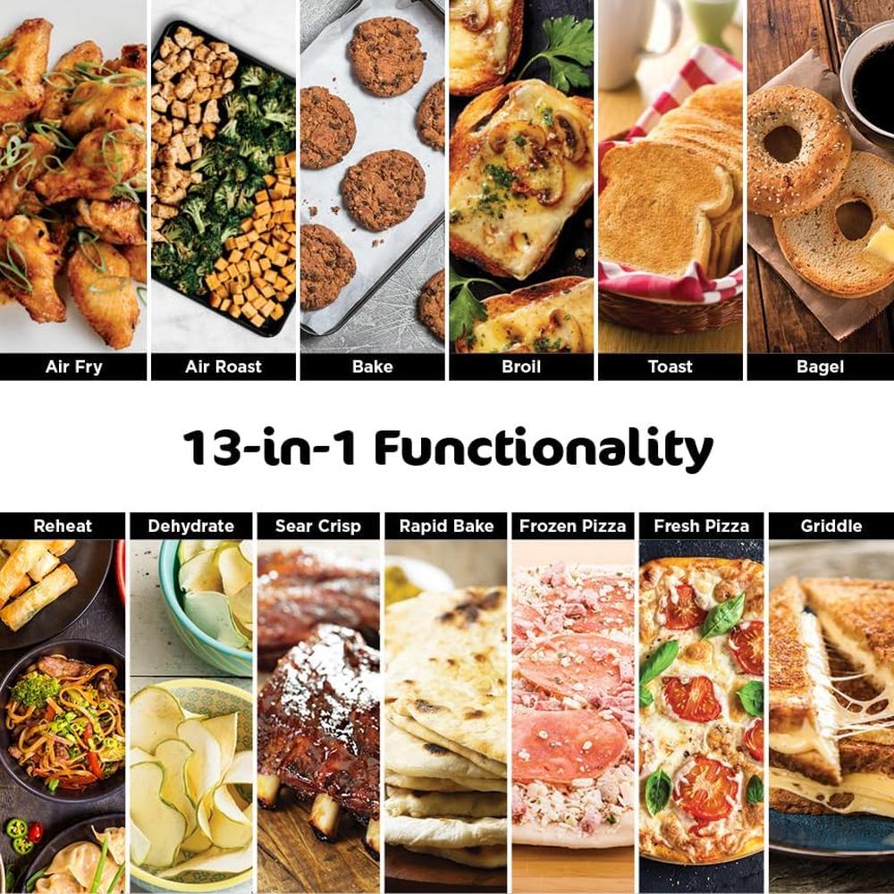 NINJA FOODI SP351, HORNO TOSTADOR Y FREIDORA 13 EN 1, 4 QT / 3.78 L | ACERO - 3