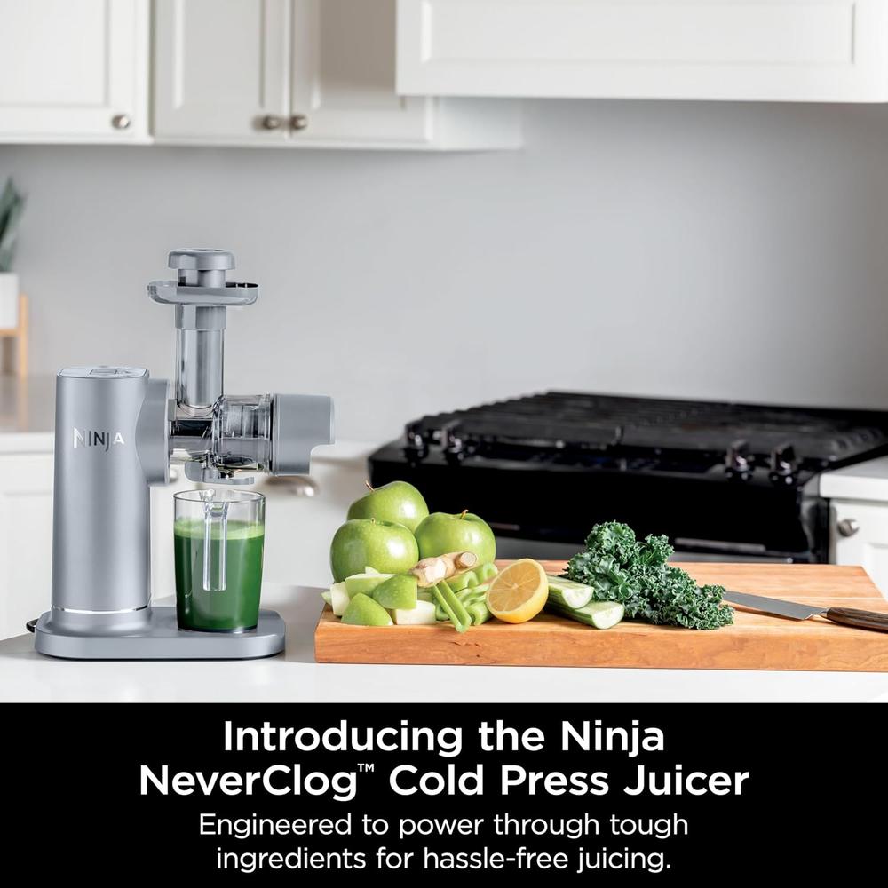 NINJA NEVERCLOG JC151SL, EXPRIMIDOR PRENSADO EN FRÍO 2 FUNCIONES | GRIS VAPOR - 2