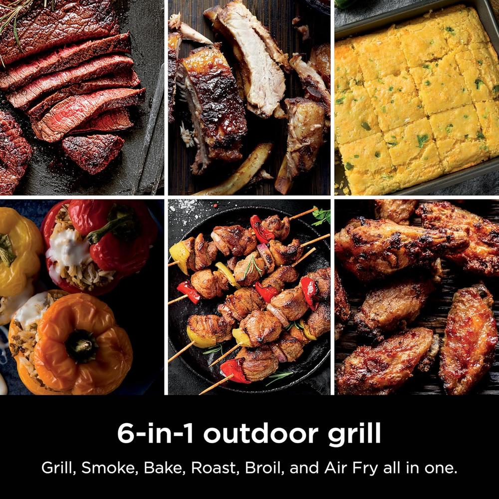 NINJA WOODFIRE OG321, PARRILLA Y AHUMADOR 6 EN 1, | NEGRO - 3