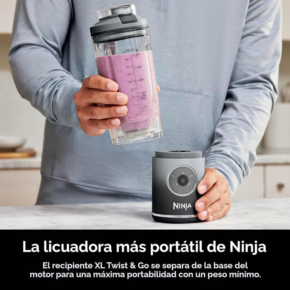 NINJA BLAST MAX BC251GY, LICUADORA PORTÁTIL 22 OZ, TWIST Y GO | GRIS - 3