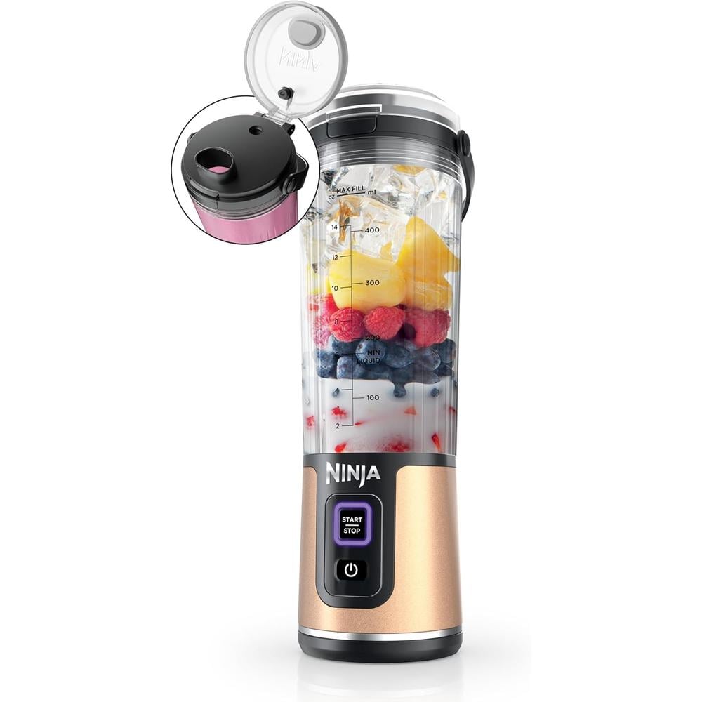 NINJA BLAST BC151CP, LICUADORA PORTÁTIL 500 ML, INALÁMBRICA | COBRE METÁLICO - 1