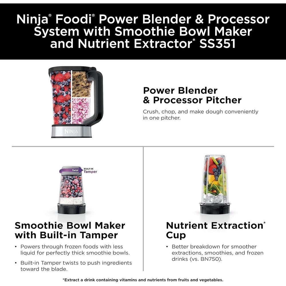 NINJA LICUADORA Y PROCESADORA FOODI POWER NUTRI DUO 72 OZ / 2.13 L - 5