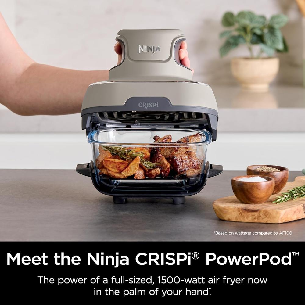 NINJA CRISPI FN101ST, FREIDORA DE AIRE PORTÁTIL 4 EN 1, CON VIDRIO | PIEDRA - 3