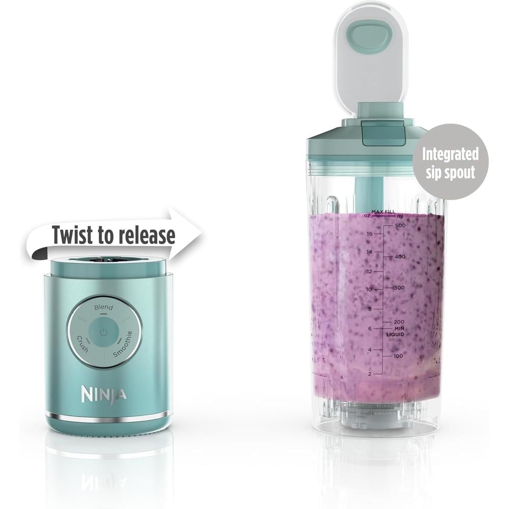NINJA BLAST MAX BC251MT, LICUADORA PORTÁTIL 22 OZ, TWIST Y GO | VIDRIO MARINO - 2