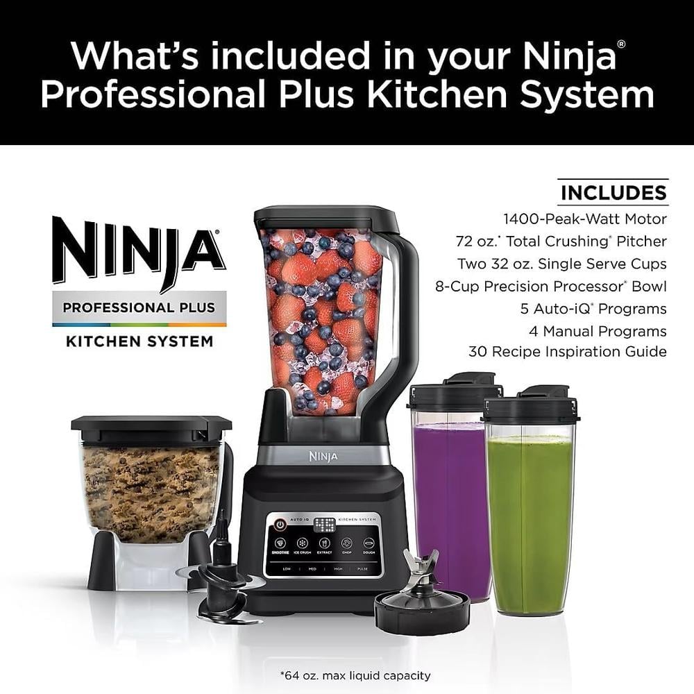 NINJA SISTEMA DE COCINA PRO PLUS BN805A 72 OZ / 2.13 L | NEGRO - 4