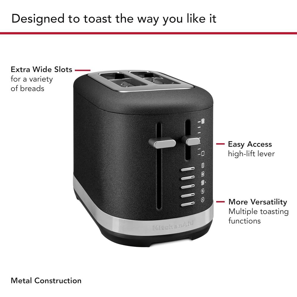 KITCHENAID, TOSTADORA AUTOMÁTICA 2 REBANADAS RANURAS EXTRA ANCHAS | NEGRO - 4