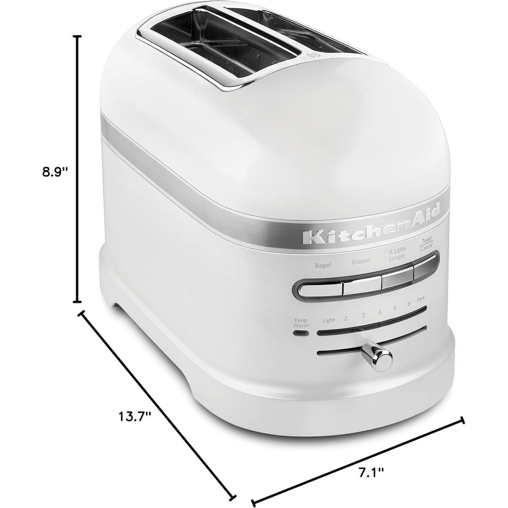 KITCHENAID, TOSTADORA AUTOMÁTICA 2 REBANADAS RANURA ANCHA | BLANCO PERLA - 4