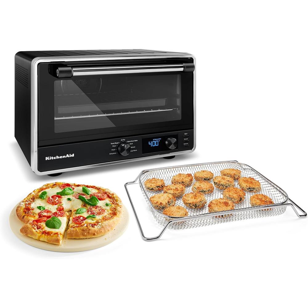 KITCHENAID, HORNO DE ENCIMERA DIGITAL Y PIEDRA PARA PIZZA | NEGRO - 1