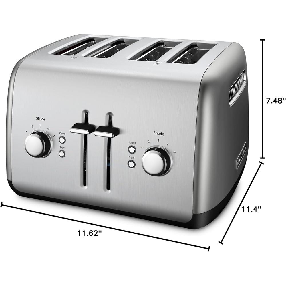 KITCHENAID KMT4115CU, TOSTADORA 4 REBANADAS CON PALANCA MANUAL | PLATEADO - 4
