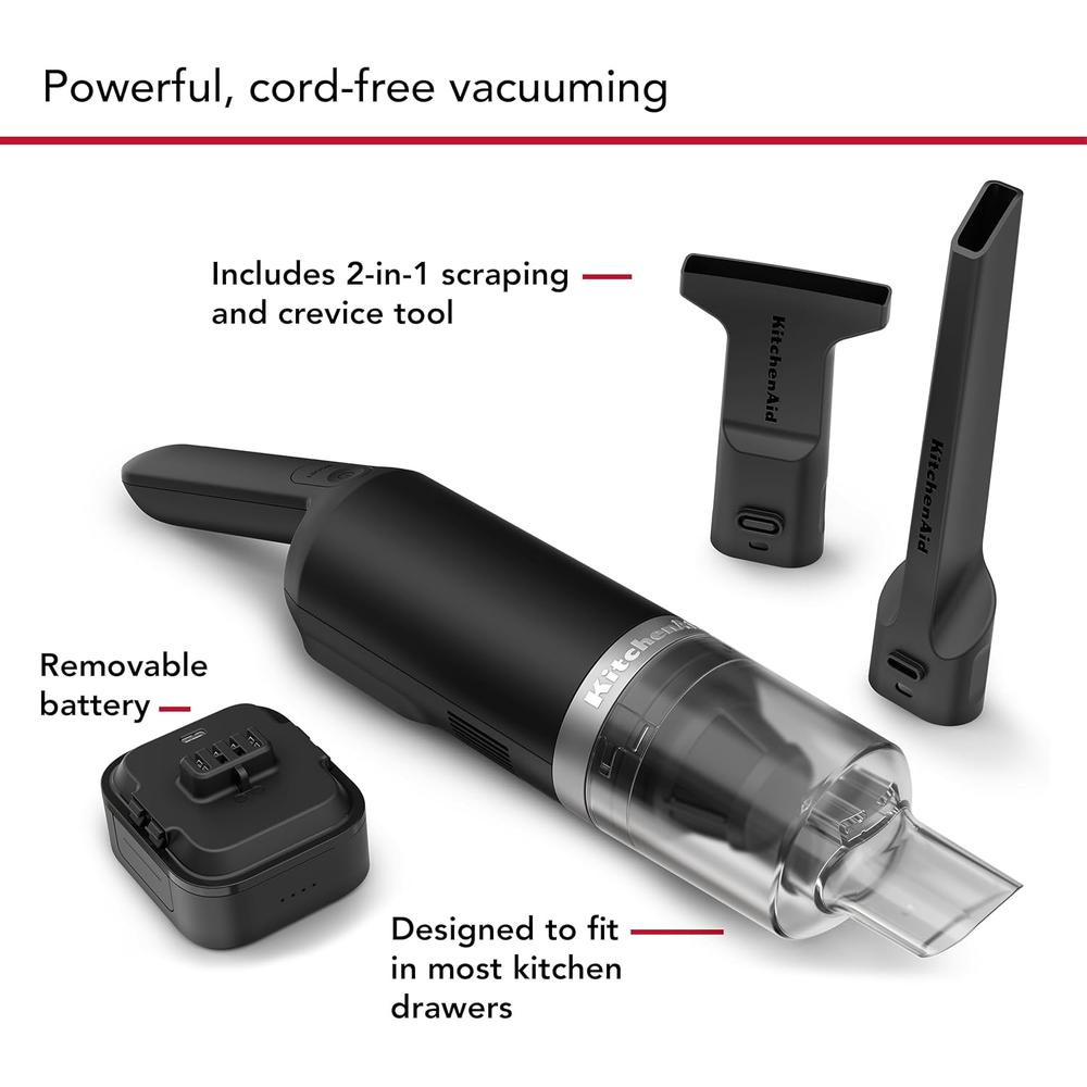 KITCHENAID KKVR121, ASPIRADORA DE COCINA INALÁMBRICA GO | NEGRO MATE - 3