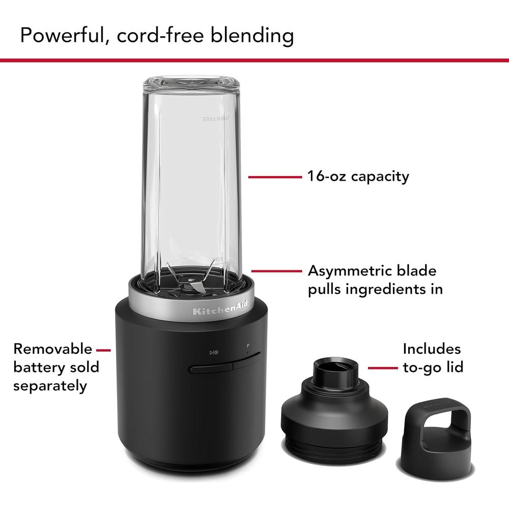 KITCHENAID KSBR256, LICUADORA PERSONAL INALÁMBRICA GO | NEGRO MATE - 3