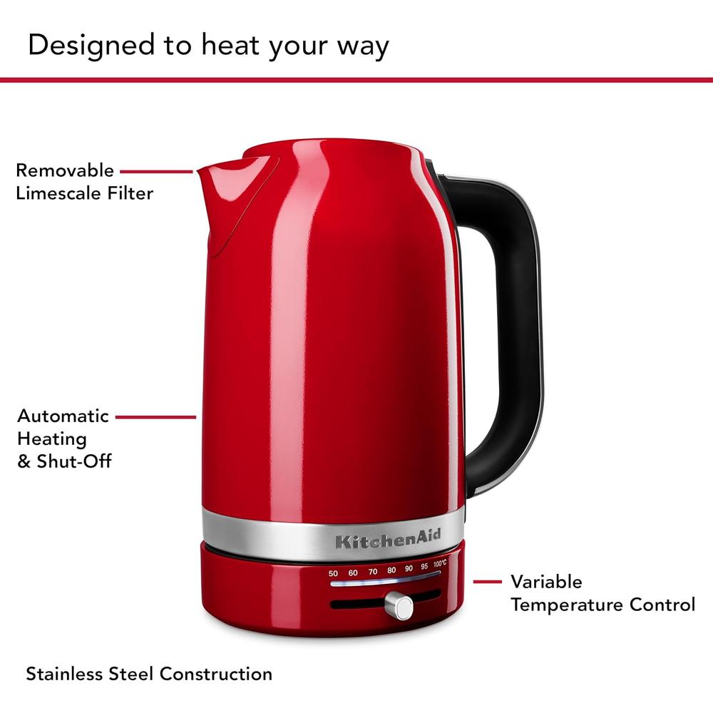 KITCHENAID KEK1701, HERVIDOR ELÉCTRICO 1.7 L | ROJO IMPERIO - 4