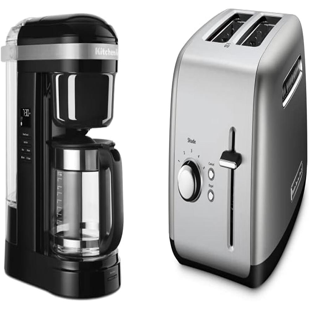 KITCHENAID, CAFETERA 12 QT / 11.4 L + TOSTADORA 2 REBANADAS | PLATEADO + NEGRO - 1