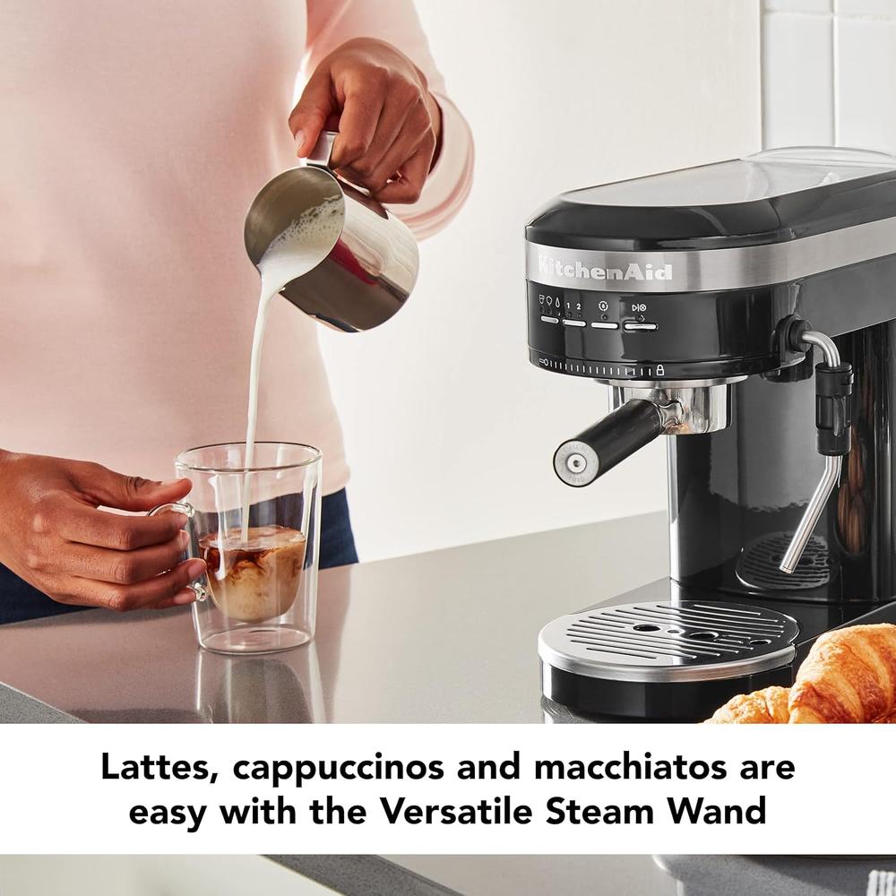 KITCHENAID KES6503, CAFETERA ESPRESSO SEMIAUTOMÁTICA DE METAL NEGRO - 3