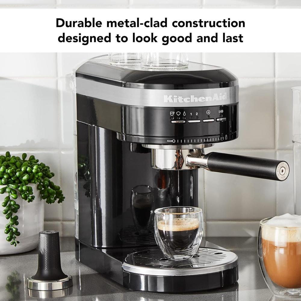 KITCHENAID KES6503, CAFETERA ESPRESSO SEMIAUTOMÁTICA DE METAL NEGRO - 4